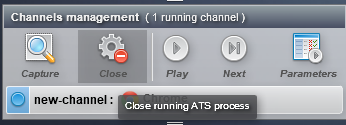 Close button in channels management