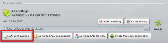 edit configuration button