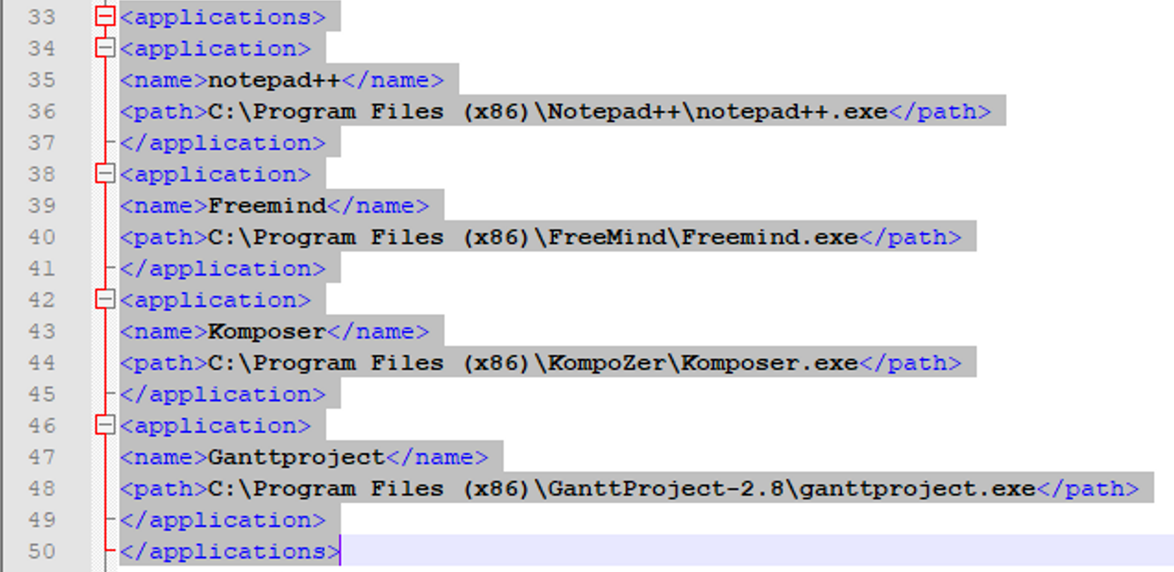 path to windows applications