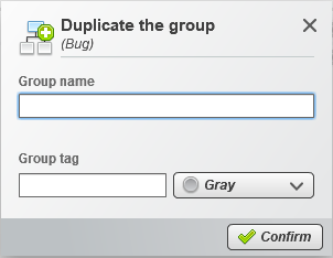 duplicate group popup
