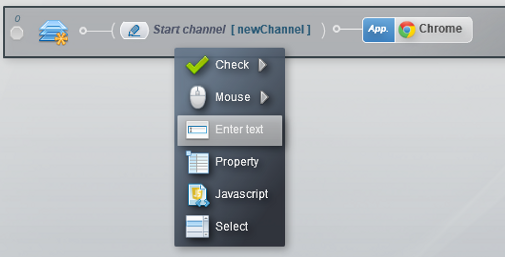 enter text with a created action