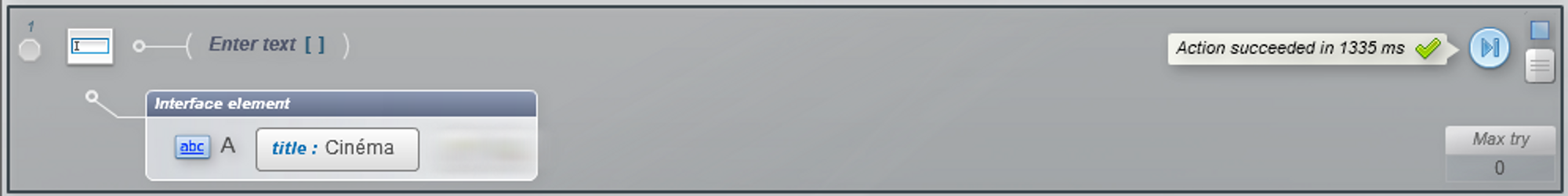 enter text action succeeded