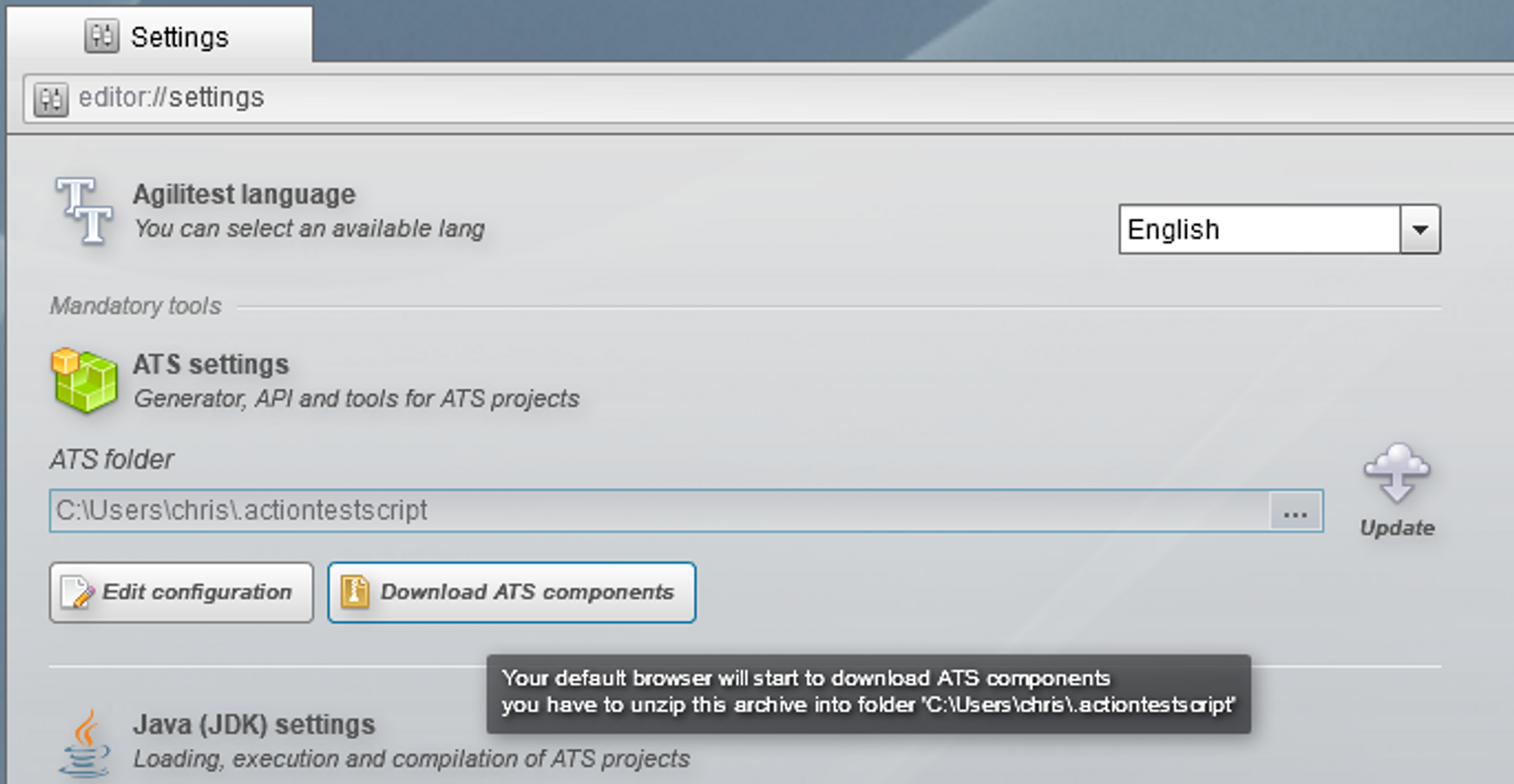 Download ats components button