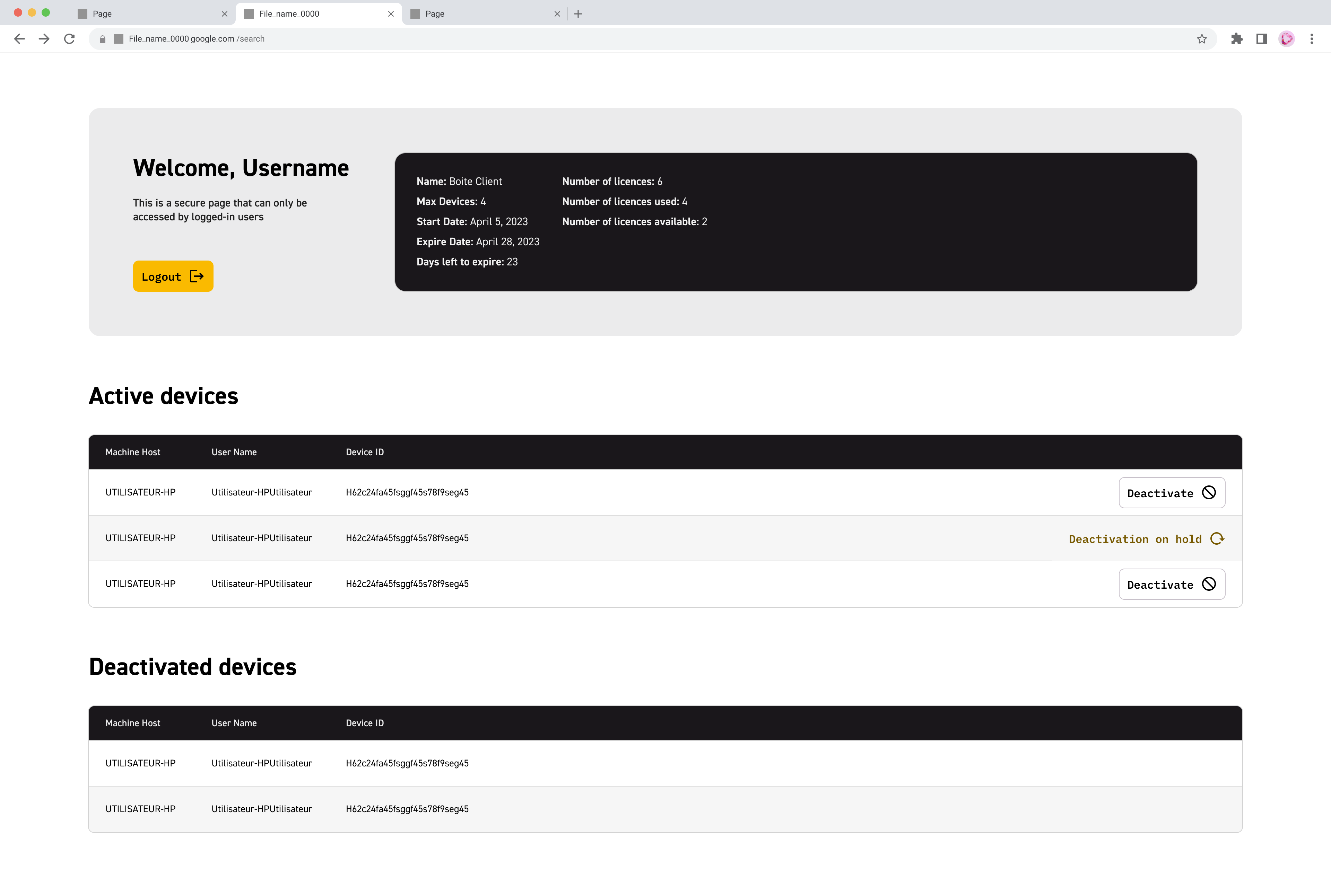 user interface