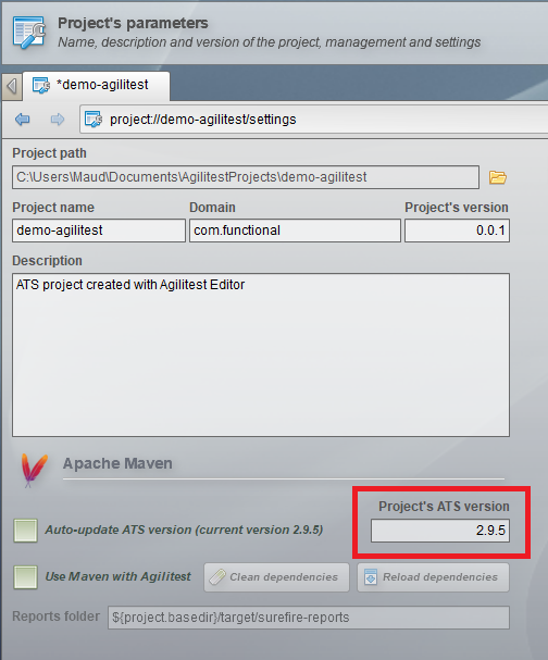 project's ats version