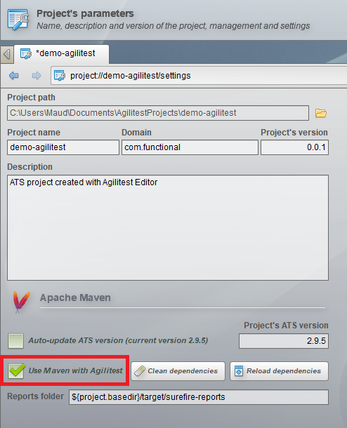 use maven button
