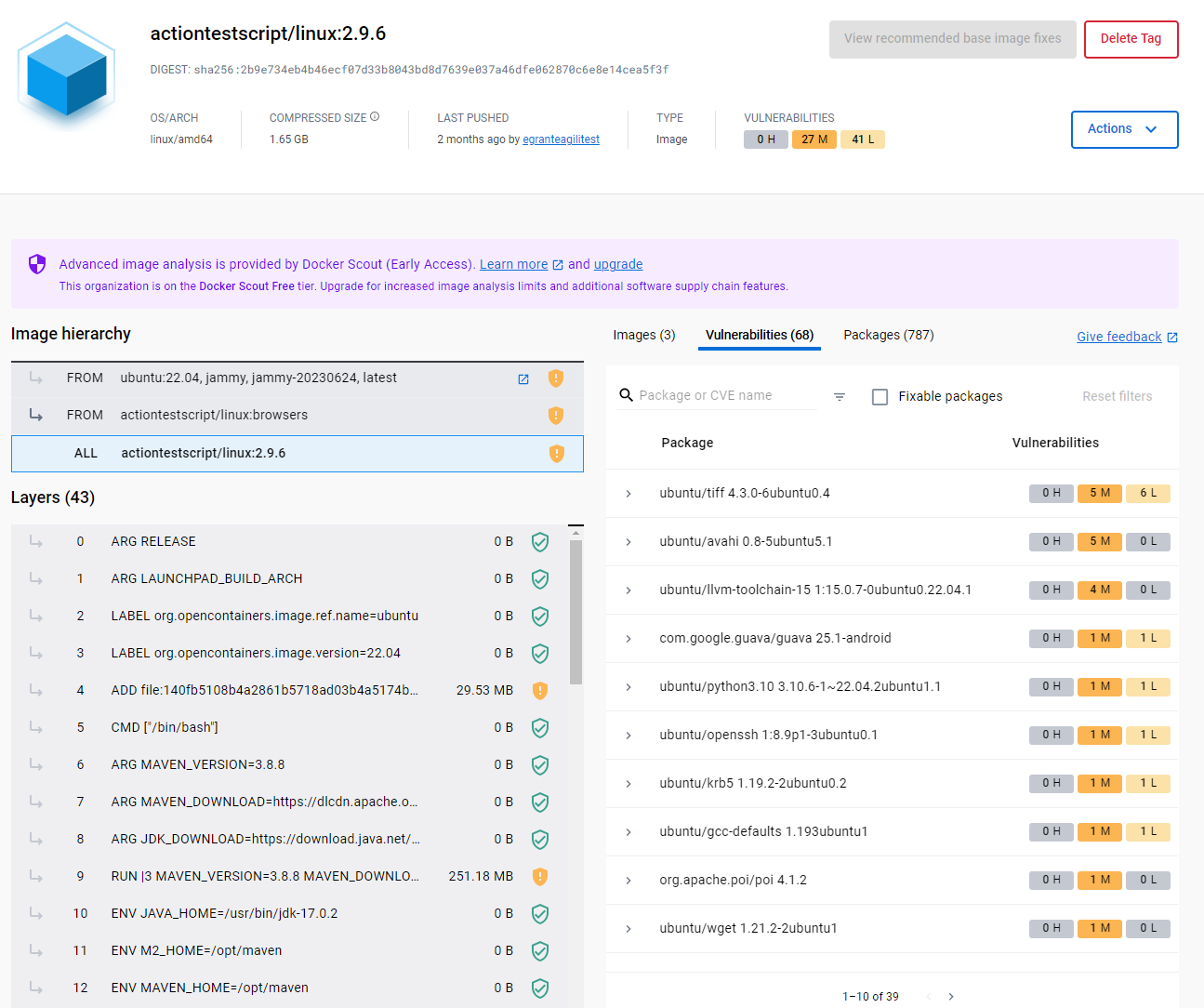 dockerscout interface