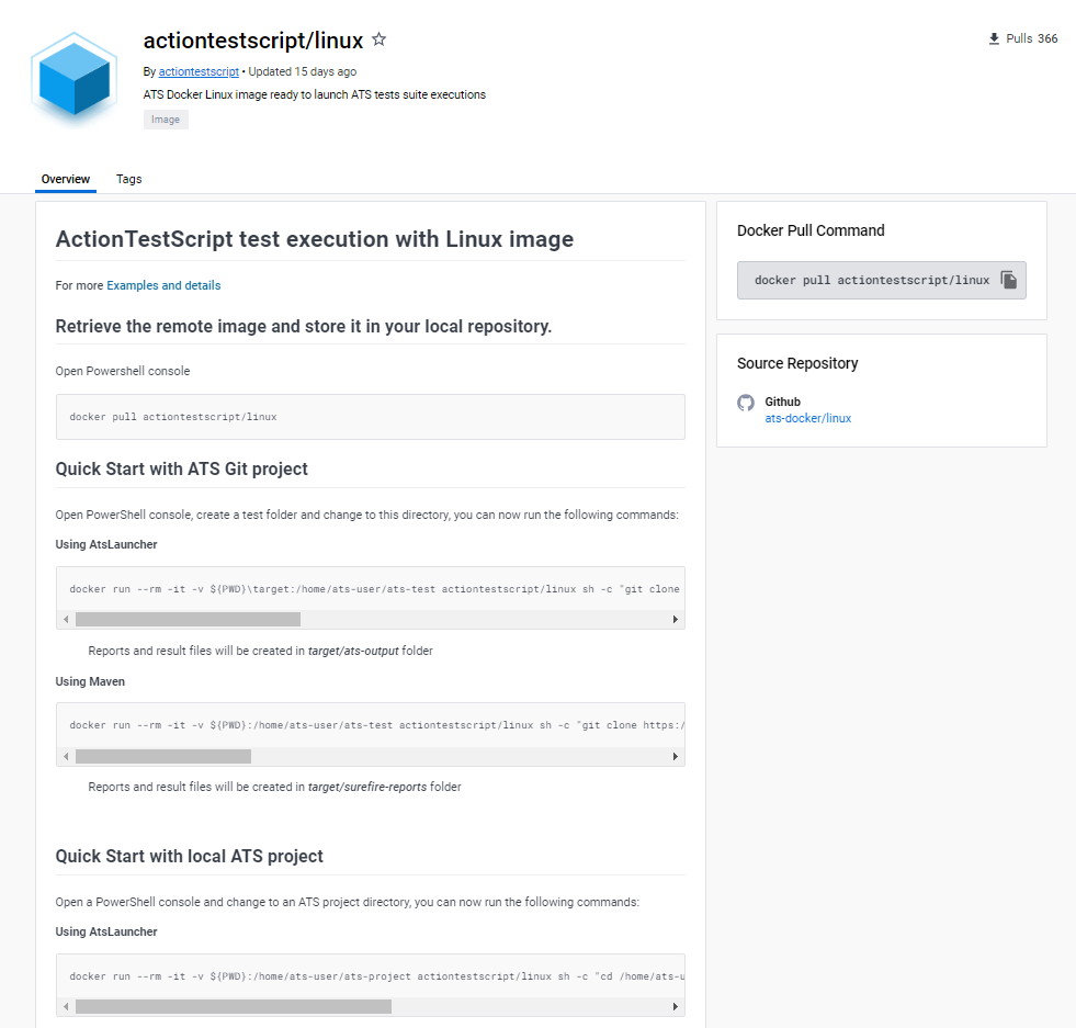 Docker Hub details