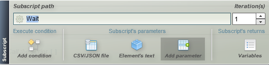add parameter button
