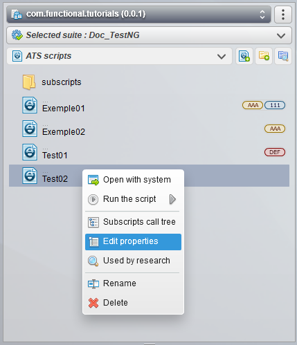 Edit properties