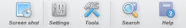 settings and help buttons