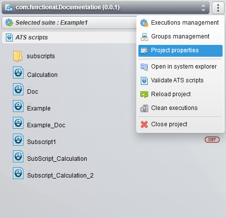 project properties