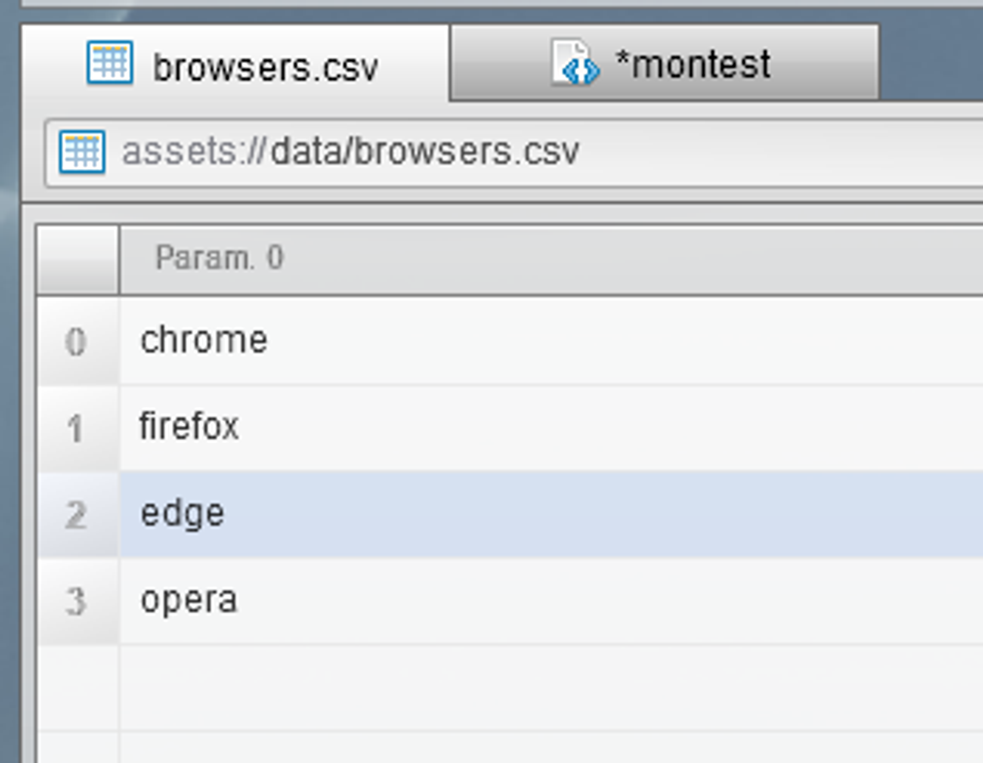 CSV file