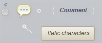 italic characters