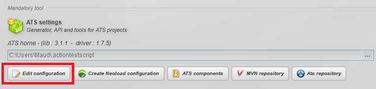 edit configuration button