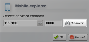 Discover button in the mobile explorer