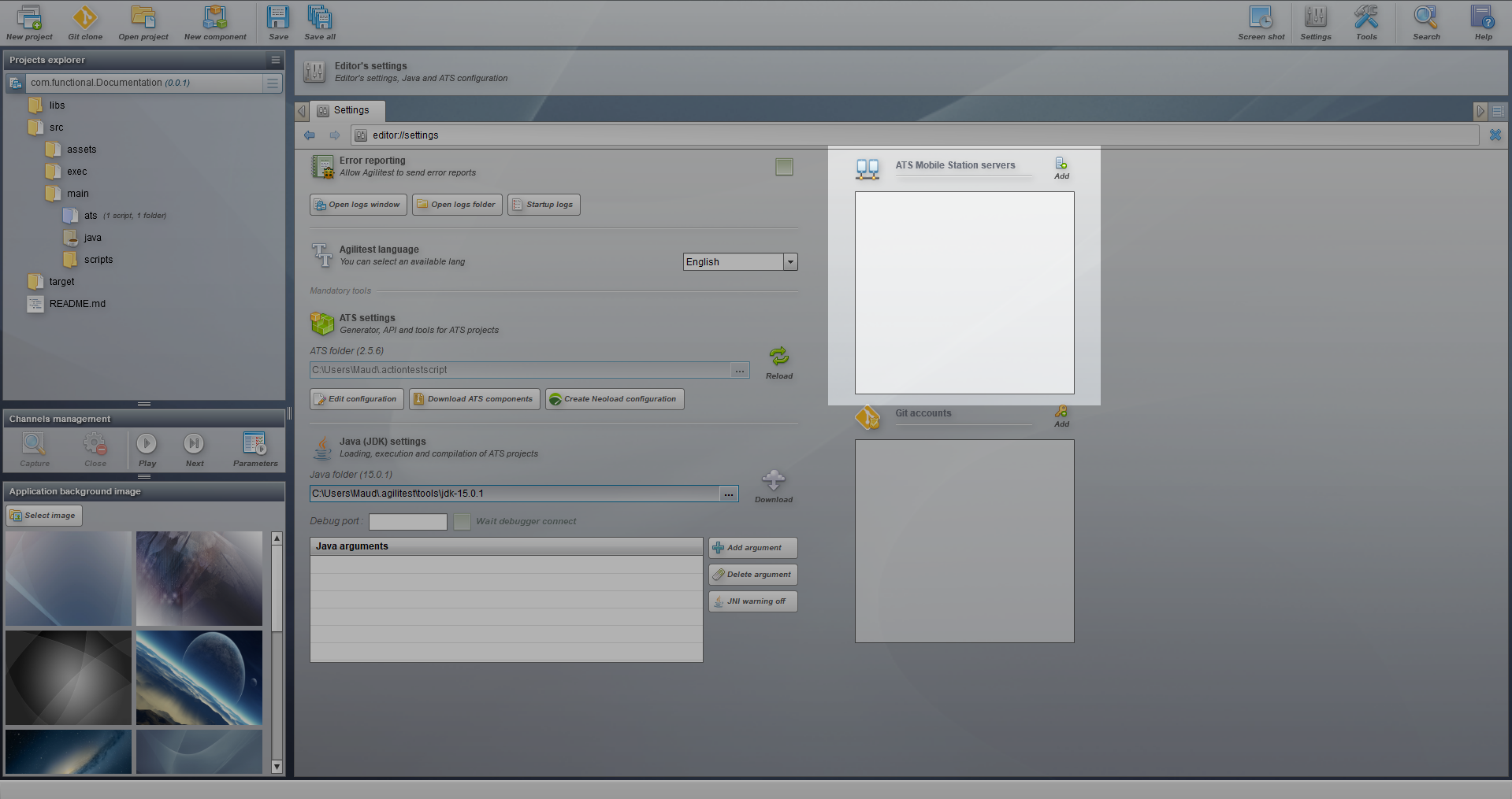 ATS Mobile Station server box in the settings