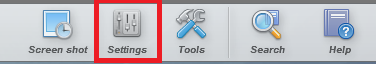 Settings button