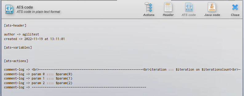 ats code parameters