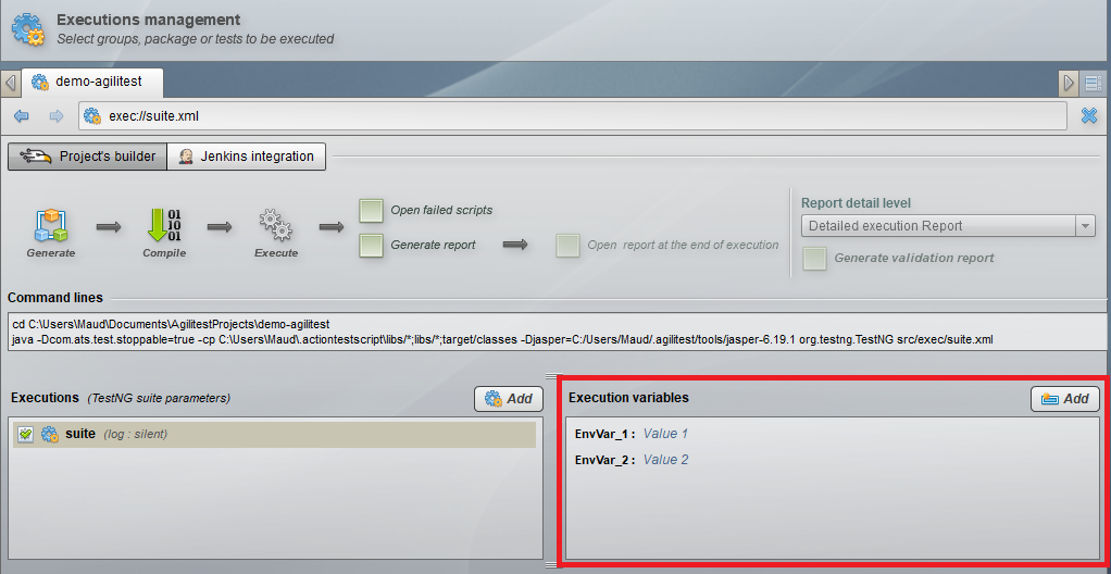 execution variables