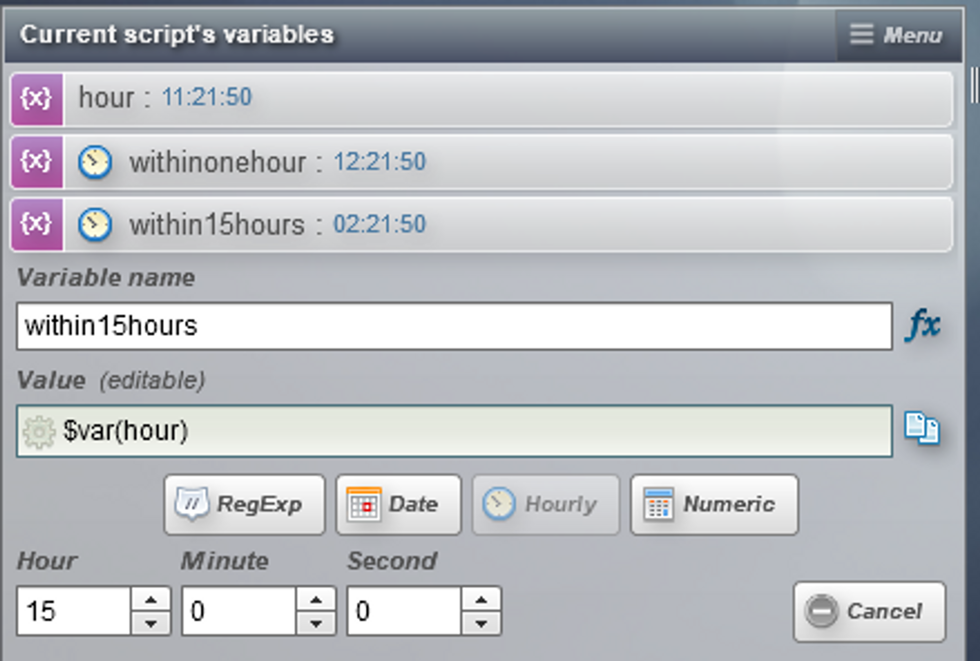 hourly variable