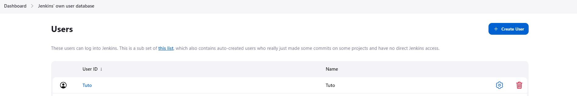 user in Jenkins