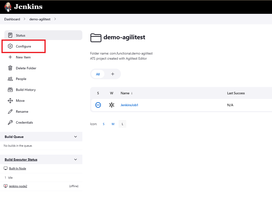 configure in Jenkins