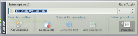 variables button
