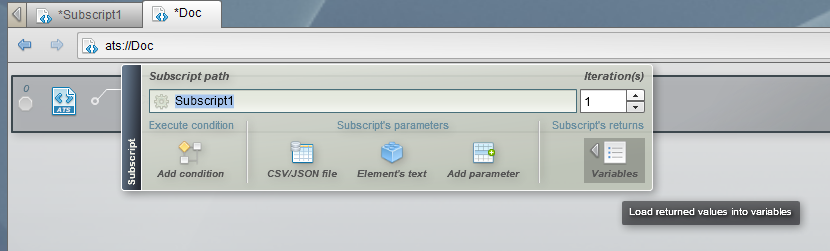 variables button