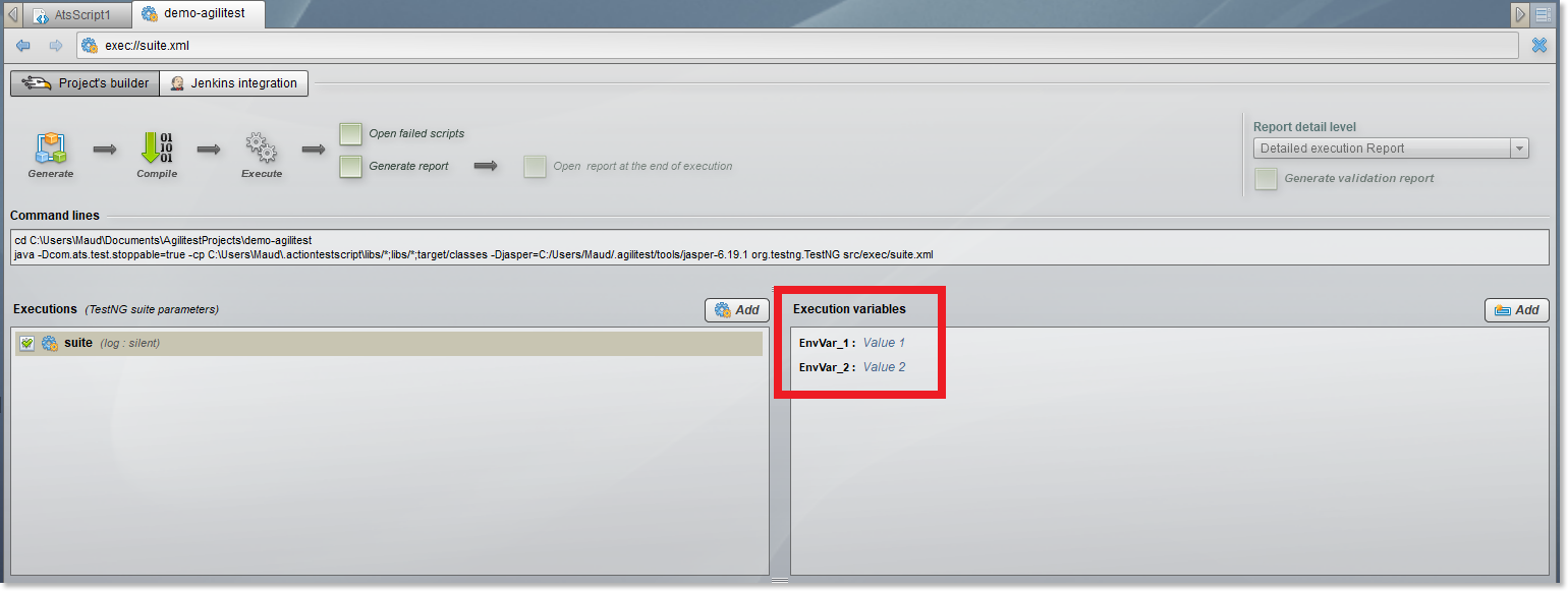 execution variables