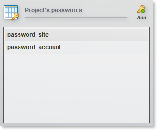 project's password in the project's properties