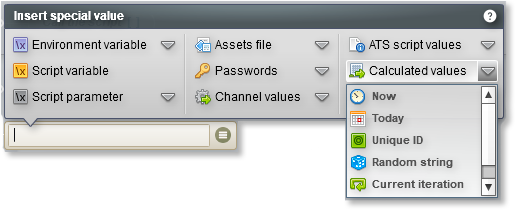calculated values in special values