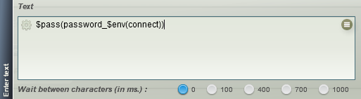 environment variable used in password value