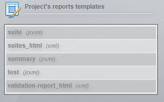 project's reports templates