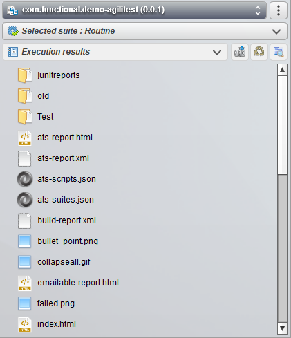Execution results view